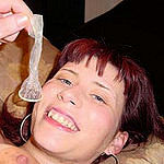 Condom mustache for pregnant slut