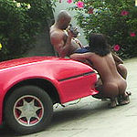Exotic ebony Jasmine loves getting assfucked out in public