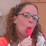 Blonde freshman shows Popsicle talents