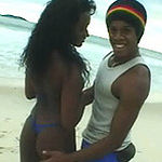 Ebony babe on the beach in Brazil getting butt banged