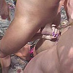 Stud watches sexy wife getting double rammed