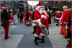 Santa kissing a hot Mrs Claus