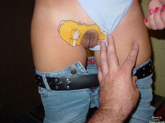 The one below is definitely tattooed around a Simpsons fan's pussy